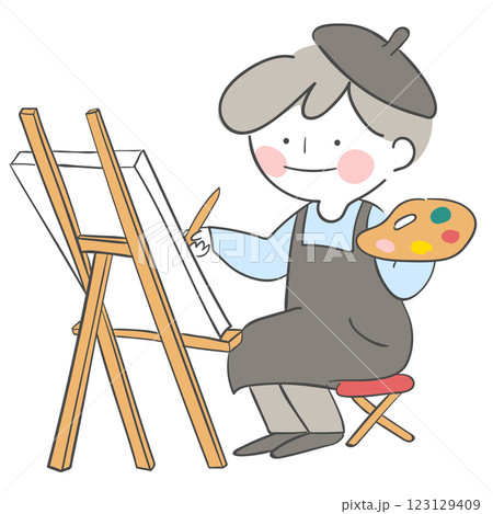 An illustration of an artist drawing a picture An illustration of an artist drawing a picture 123129409