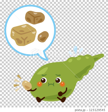 胆石ができた胆嚢のキャラクター2 123129545