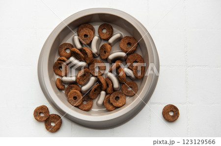 Slow feeder dog bowl preventing gulping and improving digestion 123129566