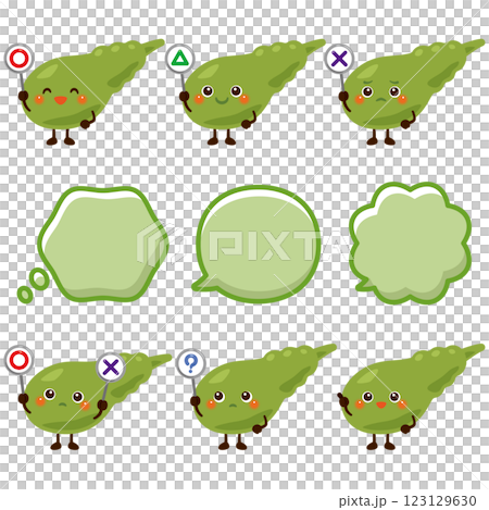 ○×△の札を持った胆嚢のキャラクター 123129630