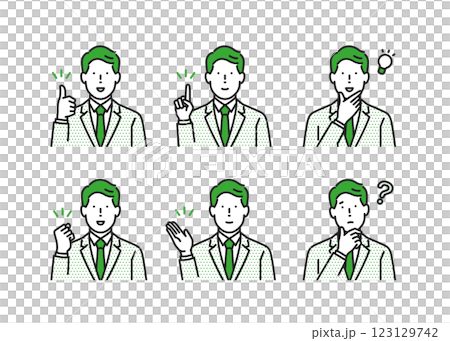 一套穿西裝的男人的手勢 一套穿西裝的男人的手勢 123129742