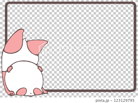 A frame background of a baby panda falling over and upside down (red) 123129795