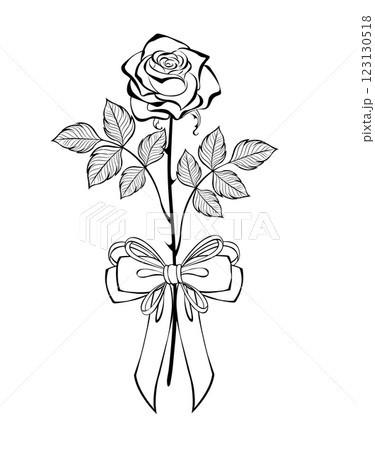 Rose with outline bow Rose with outline bow 123130518