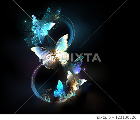 Eight of glowing butterflies 123130520