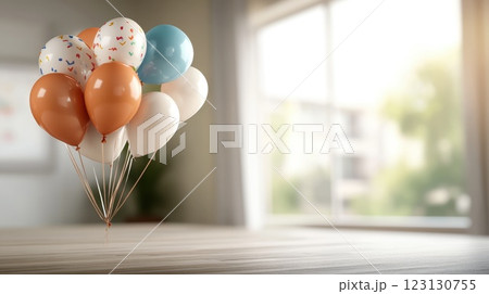 Festive design: greeting banner, vibrant background, creative wallpaper, colorful postcard, stylish poster, elegant flyer, joyful text, holiday copy space, seasonal decoration, celebratory theme. 123130755