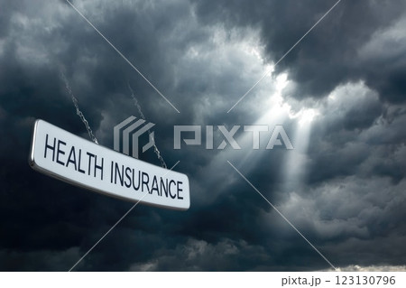 Text health insurance: medical coverage, wellness assurance, patient protection, preventive care, policy benefits, service support, financial safety, healthcare aid, essential provision. 123130796