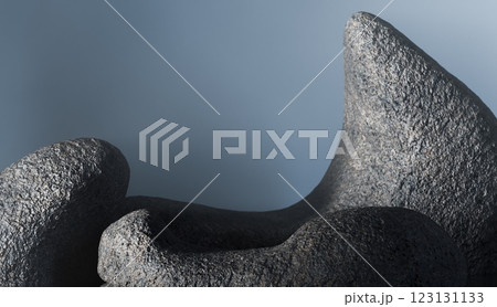 Empty podium on textured stone surface. modern product placement presentations minimalist natural rock background artistic display contemporary 123131133