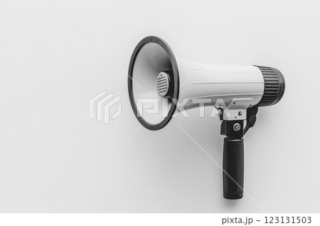 Classic Megaphone on White Background 123131503