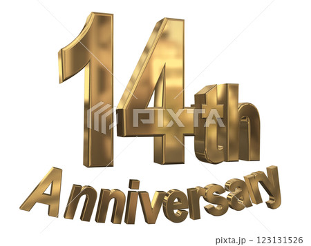 3DCG文字「14th Anniversary/14周年マークキラキラ」ゴールド,金 3DCG文字「14th Anniversary/14周年マークキラキラ」ゴールド,金 123131526