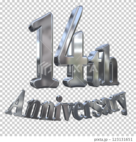 3DCG文字「14th Anniversary/14周年マークキラキラ」シルバー,銀 3DCG文字「14th Anniversary/14周年マークキラキラ」シルバー,銀 123131651