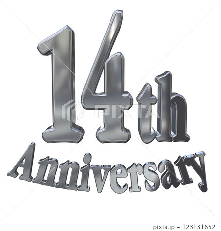 3DCG文字「14th Anniversary/14周年マークキラキラ」シルバー,銀 3DCG文字「14th Anniversary/14周年マークキラキラ」シルバー,銀 123131652