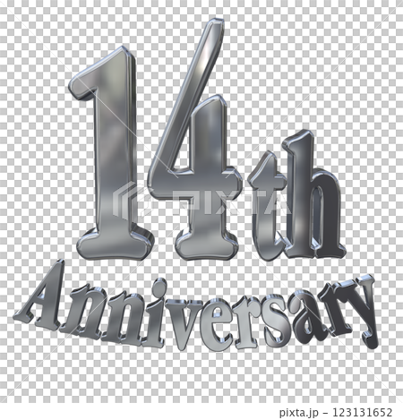 3DCG文字「14th Anniversary/14周年マークキラキラ」シルバー,銀 3DCG文字「14th Anniversary/14周年マークキラキラ」シルバー,銀 123131652