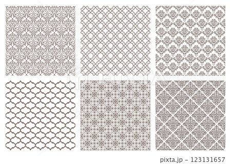 縦横両方向にシームレスなダマスク柄のセット 123131657