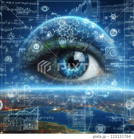 仮想データの世界を見つめる人工知能 仮想データの世界を見つめる人工知能 123131784