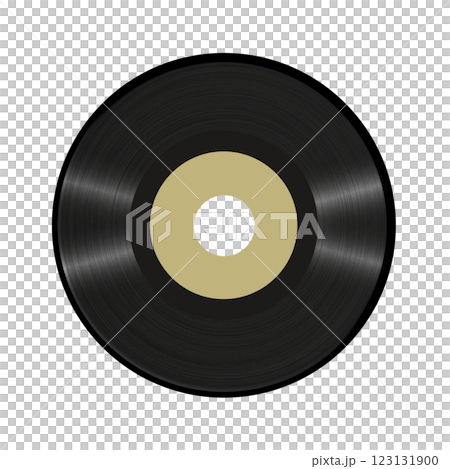 レコードのイラスト　シングル　昭和レトロ　PNG　背景透明 123131900