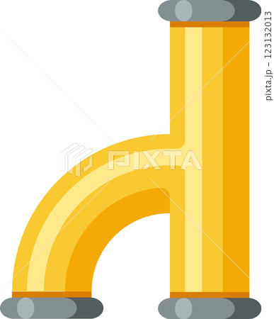 Yellow pipe fitting creating a bypass for plumbing system, diverting water flow in a specific direction, ensuring efficient water management and preventing potential blockages 123132013