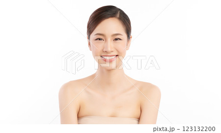 Beautiful young asian woman with clean fresh skin on white background, Face care, Facial treatment, Cosmetology, beauty and spa, Asian women portrait. Beautiful young asian woman with clean fresh skin on white background, Face care, Facial treatment, Cosmetology, beauty and spa, Asian women portrait. 123132200