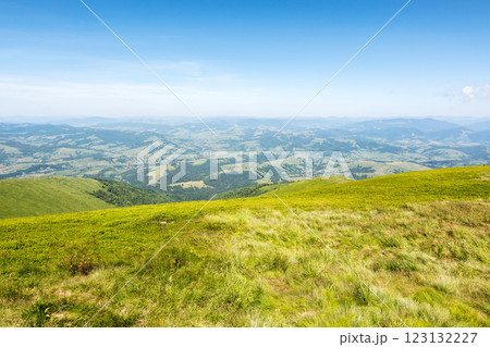 mountain landscape with meadow. beautiful view from alpine hill in summer. carpathian alps of ukraine 123132227