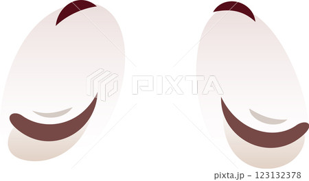 Two happy and stylized eyes are looking forward, creating a simple yet expressive vector illustration, perfect for various design applications 123132378