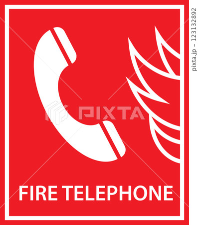 Fire telephone, Emergency telephone symbol, Fire action symbol, Protection concept Fire telephone, Emergency telephone symbol, Fire action symbol, Protection concept 123132892
