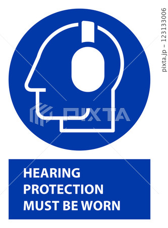 Hearing protection must be worn. Protection earmuffs mandatory required in this area Hearing protection must be worn. Protection earmuffs mandatory required in this area 123133006