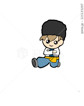 コサックダンス　ダンス　踊る　男性　イラスト　 123133207