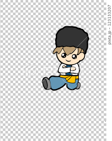 コサックダンス　ダンス　踊る　男性　イラスト　 123133207