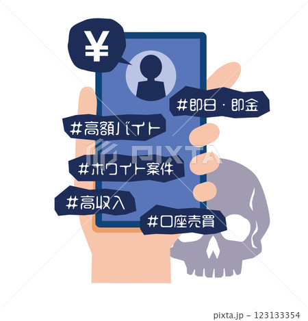 闇バイトの勧誘とスマートフォン 123133354