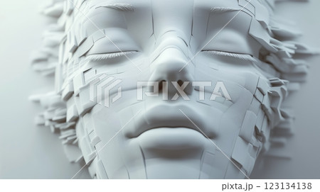 Digital Face 3D Illustration 123134138