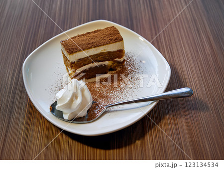 Delightful Tiramisu Cake with Whipped Cream 123134534