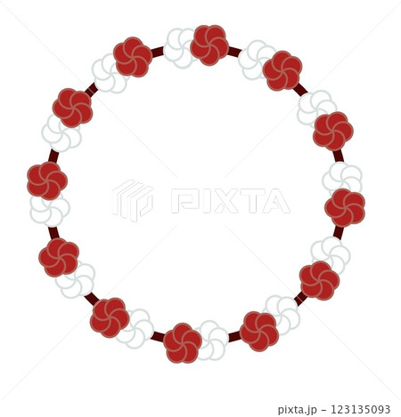 和柄ねじり梅の円形飾り枠イラスト 和柄ねじり梅の円形飾り枠イラスト 123135093
