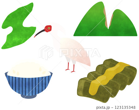 シンプルな新潟県佐渡島のイラスト 123135348