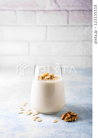 Breakfast with glass of milk Breakfast with glass of milk 123135518
