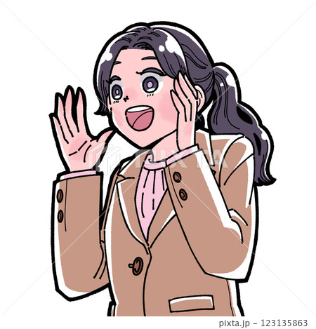 応援する社会人のイラスト 123135863