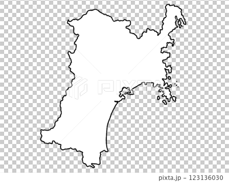 A slightly loose white map of Miyagi prefecture Tohoku 123136030