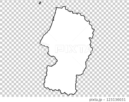 A slightly loose white map of Yamagata prefecture Tohoku 123136031