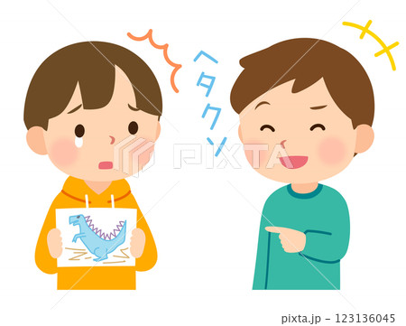 相手を傷つける言葉を言ってしまう子ども　乱暴な言葉を言う子ども 123136045