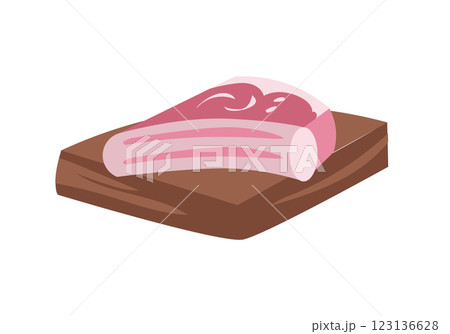 Florentine steak on wooden board. Food and traditional cuisine. Symbol and isolated vector illustration on white background, Tuscany. Florentine steak on wooden board. Food and traditional cuisine. Symbol and isolated vector illustration on white background, Tuscany. 123136628