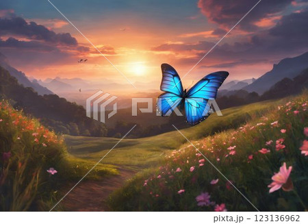 beautiful butterfly on the meadow 123136962