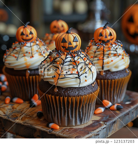 Halloween themes cupcake 123137203
