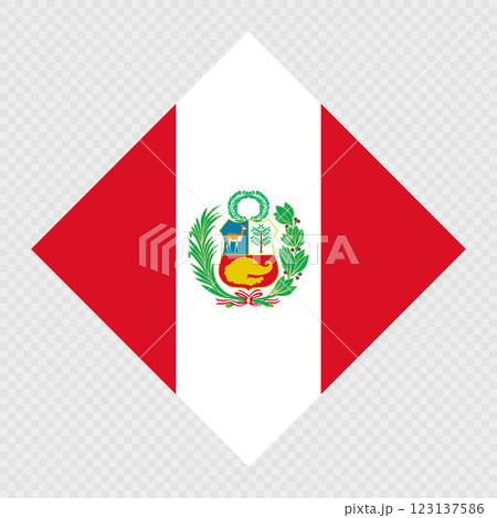 Peru rhombus flag. Vector illustration. 123137586