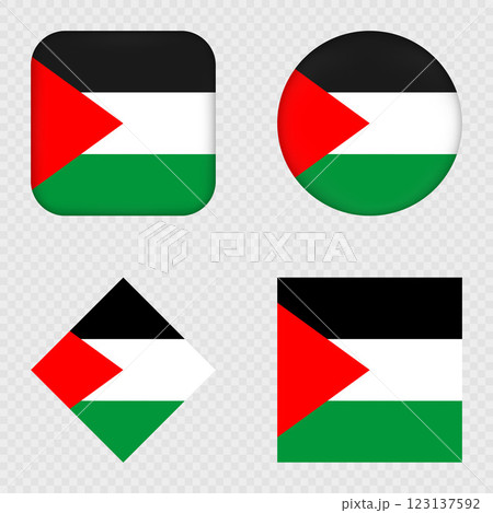 Palestine Flag Icons Pack. Vector illustration. 123137592