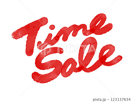 「Time Sale」の手書き水彩文字 ベクターイラスト 「Time Sale」の手書き水彩文字 ベクターイラスト 123137634