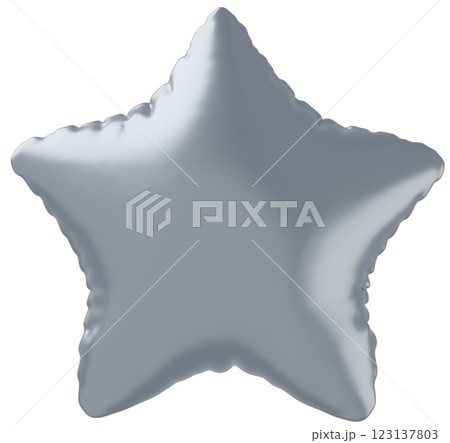 3D画像_星型の風船_シルバー 123137803
