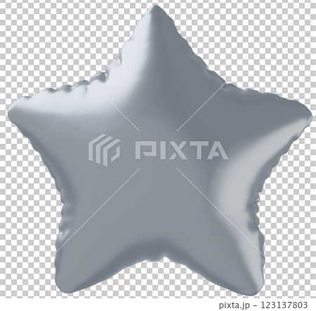 3D画像_星型の風船_シルバー 123137803