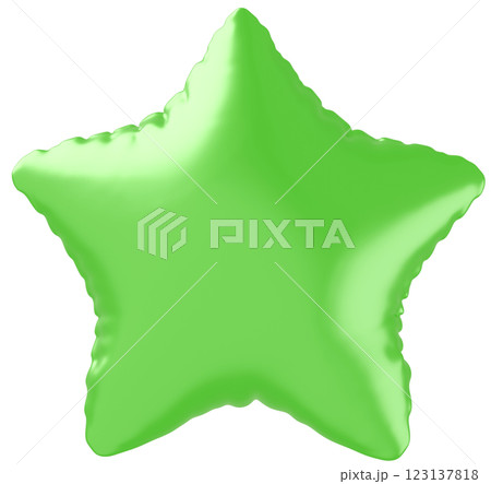 3D画像_星型の風船_緑 123137818
