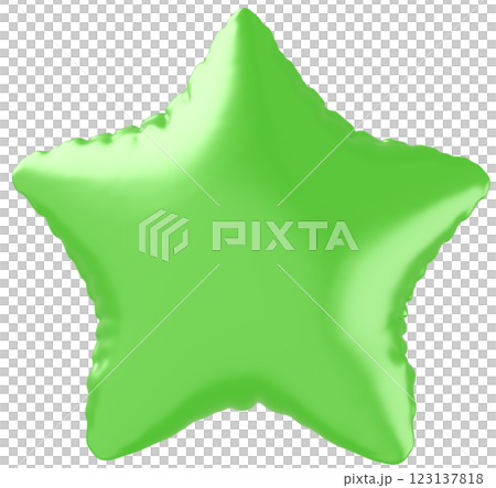 3D画像_星型の風船_緑 123137818