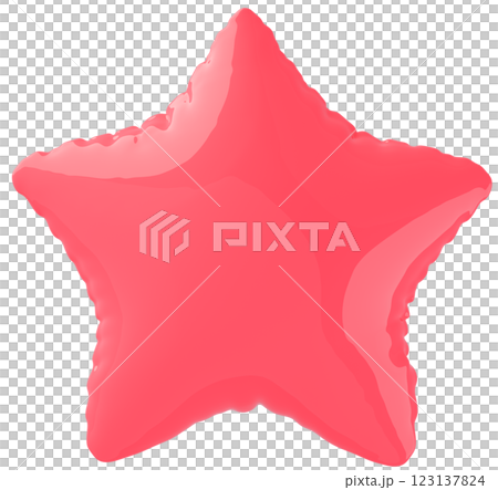 3D画像_星型の風船_ピンク 3D画像_星型の風船_ピンク 123137824