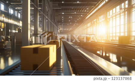 自動化倉庫の物流シーン 123137868