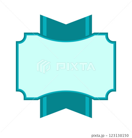 Badge with ribbon. Decorative abstract banner. 123138150